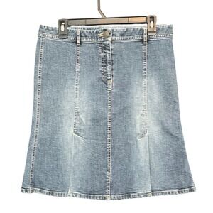 INC Denim Skirt Womens 10P Blue  Flared Panel Petite A-Line Mid-Length 90's Y2K